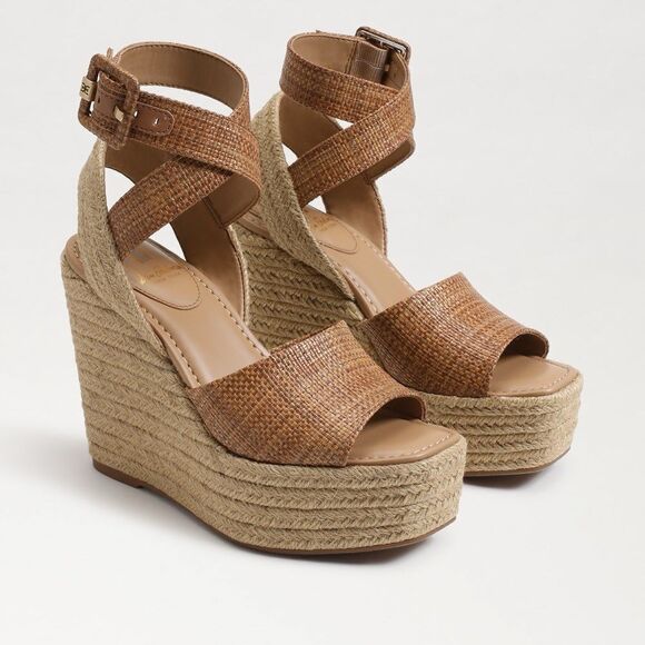 NWOB Sam Edelman Vada Square Toe Espadrille Wedge Heel Platform Sandals 8.5 - Picture 1 of 7